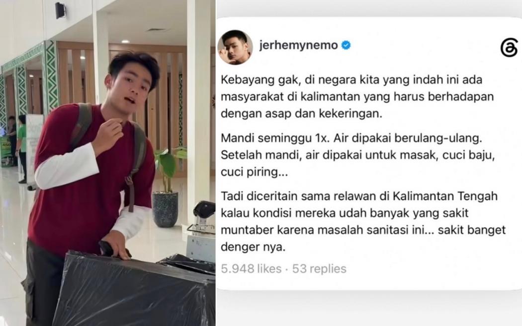 Jerhemy Owen Ungkap Kondisi Memprihatinkan Warga Kalimantan, Kabut Asap, Kekeringan hingga Picu Muntaber