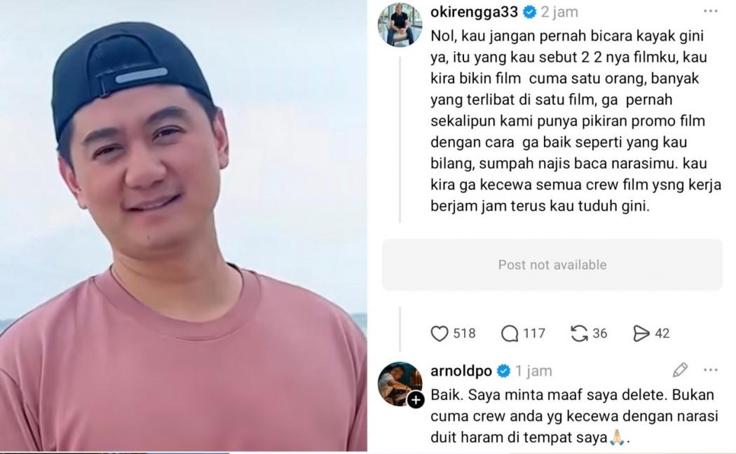 Chef Arnold Hapus Utas dan Minta Maaf usai Disemprot Oki Rengga Gegara Singgung Film