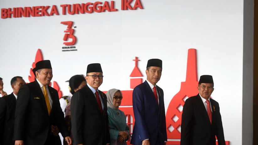 Jokowi dan JK pun Tertawa Terbahak Dengar Pantun Bamsoet
