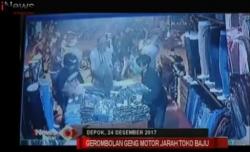 Gerombolan Geng Motor Jarah Toko Baju di Depok Terekam CCTV