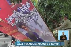 Dipasang di Tempat Terlarang, Petugas Copot Alat Kampanye