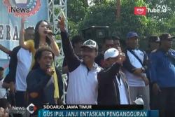 Khofifah Kampanye Akbar dengan Rhoma Irama, Gus Ipul Temui Buruh