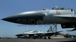 4 Pesawat Sukhoi Latihan Sikatan Daya di Lanud Iswahjudi Magetan