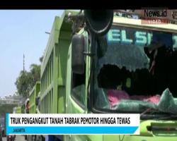 Sering Terjadi Kecelakaan, Warga Kamal Rusak Truk Tanah yang Melintas