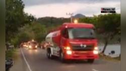 8 Truk Pengangkut Ribuan Liter BBM Tiba di Palu