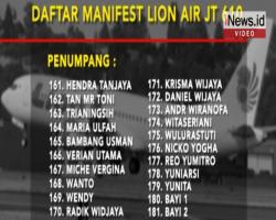 Berikut Infografis Daftar Manifest Lion Air JT 610