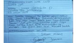 Viral Bocah SD di Karanganyar Tulis Surat Izin Sakit Disengat Tawon