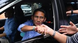 Nobar Sidang Putusan MK, Sandiaga Uno Tiba di Kediaman Prabowo
