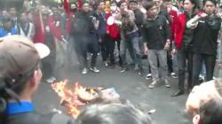 5 Fakta Demo Anarkistis OKP dan Mahasiswa hingga 3 Polisi Terbakar di Cianjur