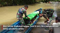 Video Prajurit TNI AD Arungi Sungai 6 Jam untuk Evakuasi Lansia Penderita Stroke