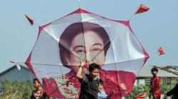 Layang-Layang Megawati Soekarnoputri Meriahkan Lomba HUT ke-75 RI