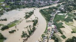Penampakan dari Udara Banjir Rendam Permukiman dan Sawah di Nagari Taram Sumbar