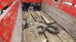 Penampakan 25 Relief Makam Kuno China Dicuri di Gunung Klotok Kediri