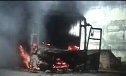 Bus Sinar Jaya Terbakar di Tol Jagorawi Arah Bogor