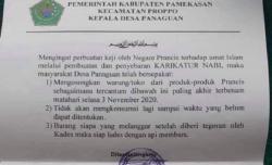Viral, Surat Kades Berisi Ajakan Boikot Produk Prancis Disertai Ancaman