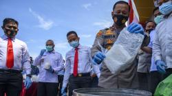 Polda Sulteng Musnahkan 8,46 Kg Sabu