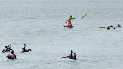 Basarnas Latihan Evakuasi Korban Tenggelam Pakai Jet Ski