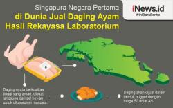 Infografis Singapura Jual Daging Ayam Bukan dari Hewan Disembelih<