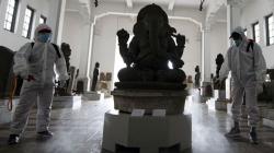 Museum Nasional Disemprot Cairan Disinfektan