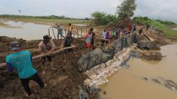 Perbaikan Darurat Tanggul Jebol Sungai Cipanas Indramayu 