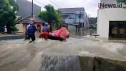 Video Tanggul Kali Sunter Meluap, Pemukiman Warga di Jati Asih Bekasi Tergenang Banjir