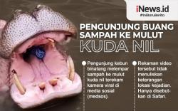 Infografis Pengunjung Taman Safari Buang Sampah ke Mulut Kuda Nil<