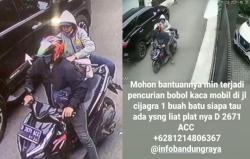 Pencuri Modus Pecah Kaca Terakam CCTV di Buahbatu Bandung