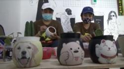 Warga Salatiga Lukis Pot Terakota, Gambar Karakter Lucu Bikin Gemes 