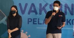 Sandiaga Uno dan Angela Tanoesoedibjo Hadiri Vaksinasi Pelaku Parekraf, Meriah Ada Pemain Ikatan Cinta