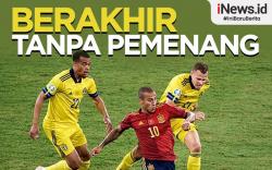 Infografis Spanyol Vs Swedia Berakhir Tanpa Pemenang