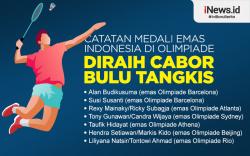 Infografis Medali Emas Indonesia di Olimpiade Diborong Atlet Bulu Tangkis