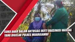 Video Suku Anak Dalam Antusias Ikuti Vaksinasi Massal yang Digelar Polres Muarojambi