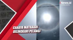 Video Viral Cahaya Matahari Dilingkari Pelangi di Jambi
