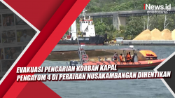 Video Evakuasi Pencarian Korban Kapal Pengayom 4 di Perairan Nusakambangan Dihentikan