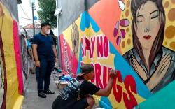Pemuda Bogor Buat Mural 100 Meter Berisi Pesan Bahaya Narkoba