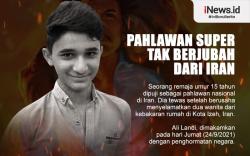 Infografis Ali Landi, Pahlawan Super Tak Berjubah dari Iran