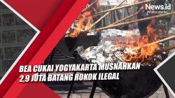 Video Bea Cukai Yogyakarta Musnahkan 2,9 Juta Batang Rokok Ilegal Senilai Rp1 Miliar