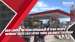 Video BBM Langka, Antrean Kendaraan di SPBU Palopo Membuat Akses Lalu Lintas Trans Sulawesi Tersendat