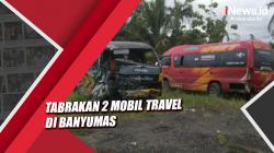 Video Tabrakan Mobil Travel di Banyumas, Evakuasi Sopir Berlangsung Dramatis