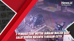 2 Pemuda Curi Motor Jamaah Masjid saat Salat Subuh di Medan Terekam CCTV