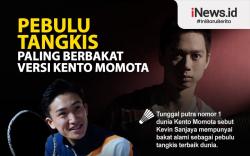 Infografis Pebulu Tangkis Paling Berbakat Versi Kento Momota