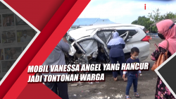 Video Mobil Vanessa Angel yang Hancur Jadi Tontonan Warga