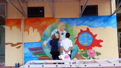 Rayakan Hari Pahlawan, Ditreskrimum Polda Lampung Undang Seniman Mural 