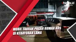 Video Mobil Tabrak Pagar Rumah Kos di Kebayoran Lama, 2 Orang Luka Parah