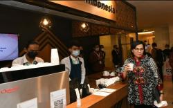 Sri Mulyani Sempatkan Ngopi di Sela Rangkaian Seminar Presidensi G20