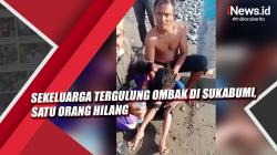 Video Sekeluarga Tergulung Ombak di Sukabumi, Satu Orang Hilang