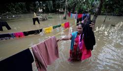 Banjir akibat Luapan Sungai Batang Tebo Jambi Berangsur Surut