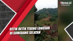 Detik-Detik Tebing Longsor di Sumedang Menutup 2 Hektare Sawah