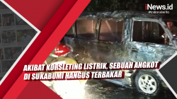 Video Akibat Korsleting Listrik, Sebuah Angkot di Sukabumi Hangus Terbakar