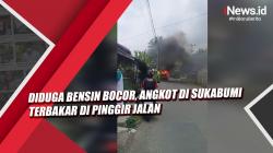 Video Diduga Bensin Bocor, Angkot di Sukabumi Terbakar di Pinggir Jalan